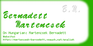 bernadett martencsek business card